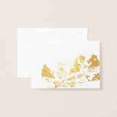 Blank goud- en White Seashell-stilleven Folie Kaarten (Voorkant met envelop)