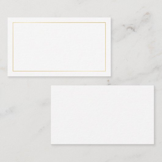 Blank goud en wit huwelijk plaatskaartje (Voorkant / Achterkant)