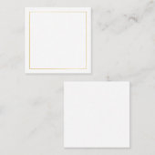 Blank goud en wit vierkante visitekaartje (Voorkant / Achterkant)