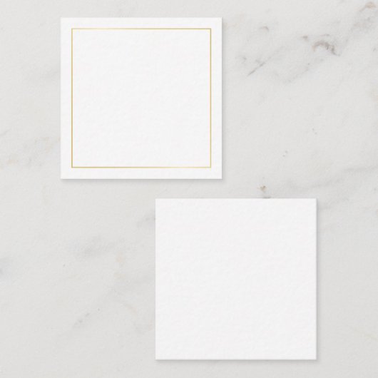 Blank goud en wit vierkante visitekaartje (Voorkant / Achterkant)