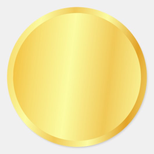 Blank Goud Look Custom Logo, Tekst Grote Glans Ronde Sticker (Voorkant)