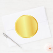 Blank Goud Look Custom Logo, Tekst Grote Glans Ronde Sticker (Envelop)