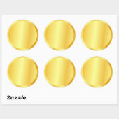 Blank Goud Look Custom Logo, Tekst Grote Glans Ronde Sticker (Vel)