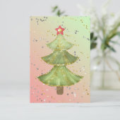 Blank goudgroen, moderne kerstboom A Aankondiging (Staand voorkant)