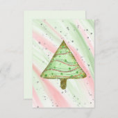 Blank goudgroen, moderne kerstboom en aankondiging (Voorkant / Achterkant)