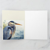 Blank Great Blue Heron Wildlife Bird Art Natuur Kaart (Binnen)