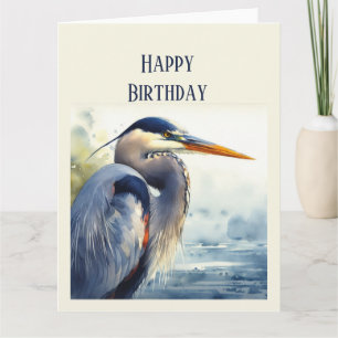 Blank Great Blue Heron Wildlife Bird Art Natuur Kaart