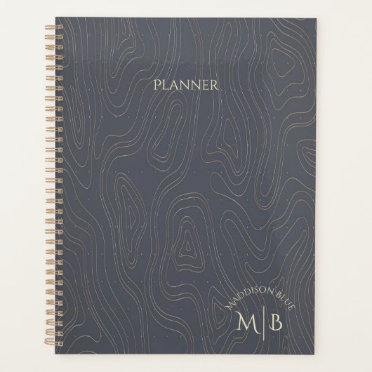 Blank Grijs Abstracte Gepersonaliseerde Planner (Voorkant)