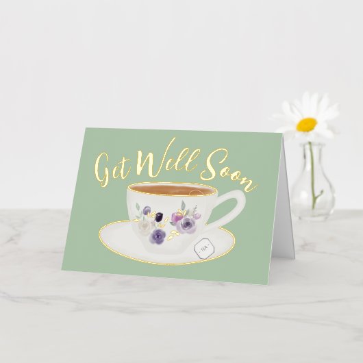 Blank groen wordt snel echt folie wenskaart (Kleine Bloem)