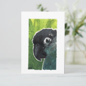 Blank - Groene wang Conure Waterverf Bedankkaart (Staand voorkant)