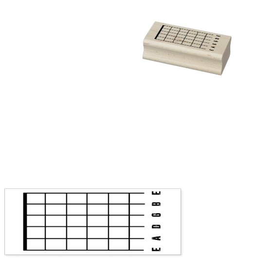 BLANK GUITAR CHORD RUBBER STAMP RUBBERSTEMPEL (Gestempeld)