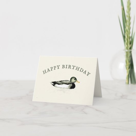Blank Happy Birthday Mallard Duck Card Bedankkaart (Voorkant)