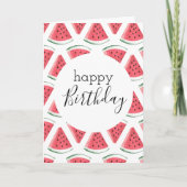 Blank Happy Birthday Watermelon Slice Pattern Pink Kaart (Voorkant)