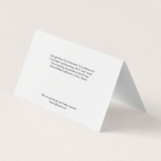 Blank Hawaiian Diamondhead-vuurtoren Kaart (Achterkant)