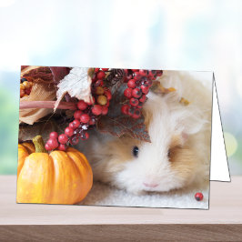 Blank herfstscène Guinee Pig Wenskaart Kaart