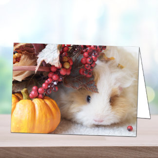 Blank herfstscène Guinee Pig Wenskaart Kaart