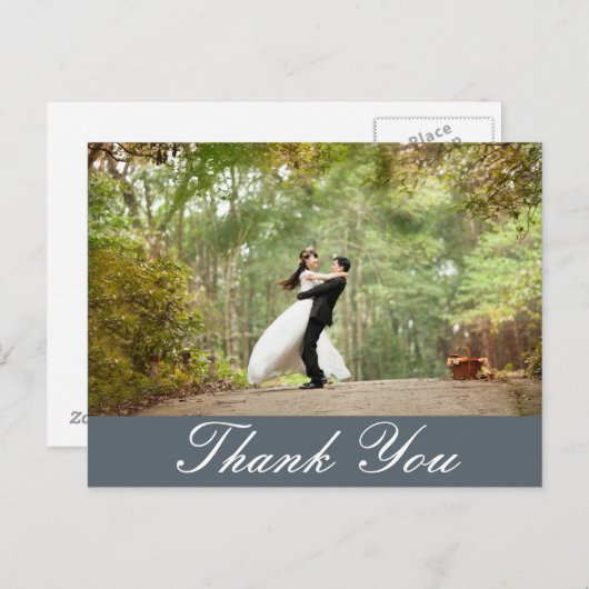 Blank - Horizontale Aangepaste Trouwfoto Dank u Briefkaart (Voorkant / Achterkant)