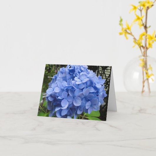 Blank Hydrangea Blue Flowers Note Kaart (Gele Bloem)