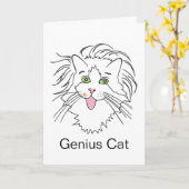 Blank in Genius Cat Einstein Pop Culture Kaart (Gele Bloem)