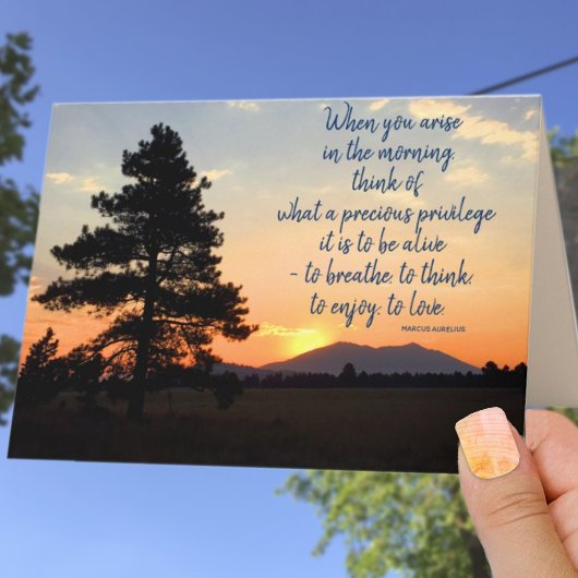 Blank in Sunrise Photo Gratitude Quote Kaart