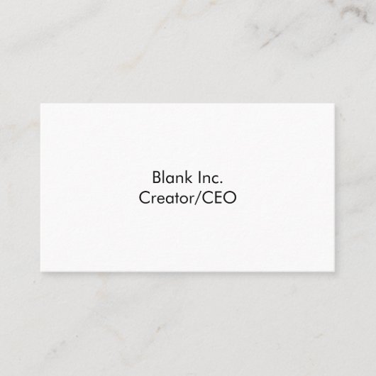 Blank Inc. Visitekaartje (Voorkant)