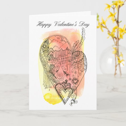 Blank Inside Edwardiaanse Valentijn Kaart (Gele Bloem)