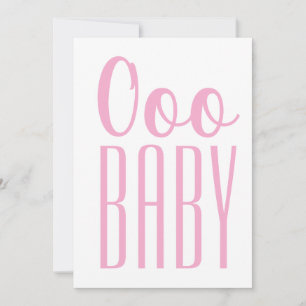 Blank Kaart Roze Ooo BABY: Baby Meisje of Douche