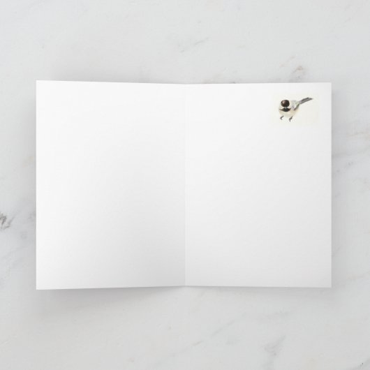 Blank kerstvierkant Bird Pointsettia Kaart (Binnen)