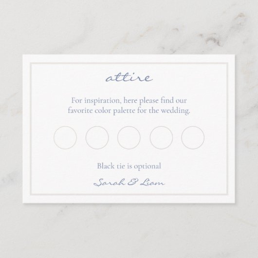 Blank Kleding Jurk Code Pastels Bruiloft RSVP Informatiekaartje (Voorkant)