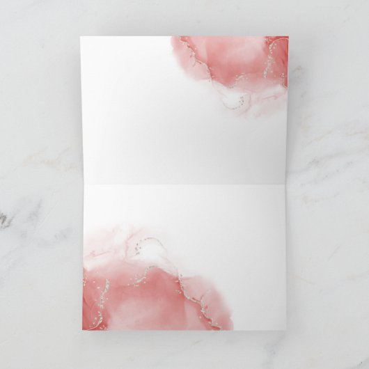 Blank Koraal Roos Zilver Abstract Programma (Binnen)