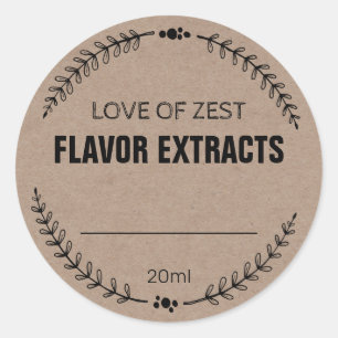 Blank Kraft Zelfgemaakte Smaak Extract Etiketten