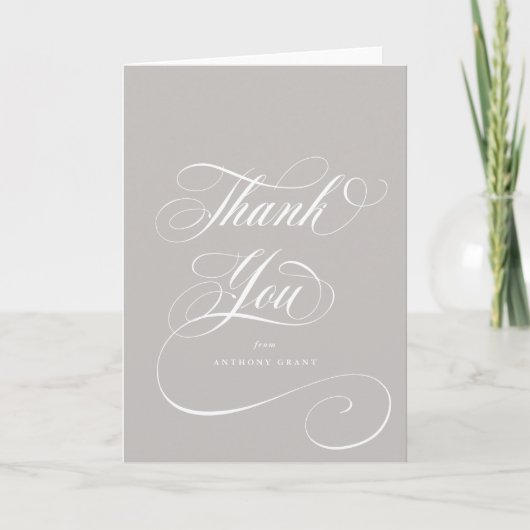 Blank Latte Elegant Script Afstuderen Bedankkaart (Voorkant)