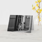 Blank Lucky Dog Wenskaart Kaart (Gele Bloem)