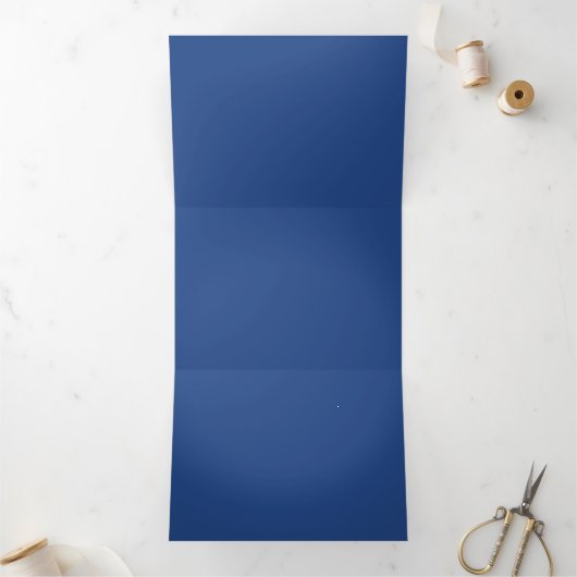 Blank Maak Eigen - Diepblauw Drieluik Uitnodiging (Binnen)
