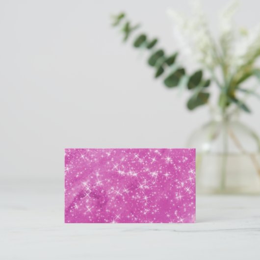 Blank Magenta Glitter Visitekaartje (Staand voorkant)