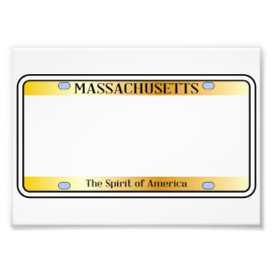 Blank Massachusetts License Bord Foto Afdruk
