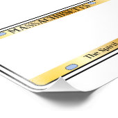 Blank Massachusetts License Bord Foto Afdruk (Hoek)