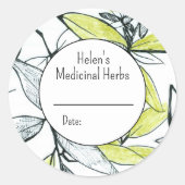 Blank medicinaal kruidenpotje Etiket Apothecary (Voorkant)