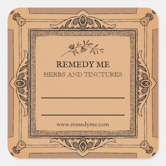 Blank medicinale kruidenremedie Tinctuur Labels (Voorkant)