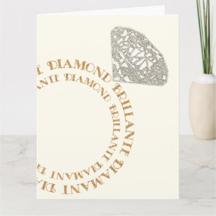 Blank Meertalige Diamanten Ring Typografie Kaart