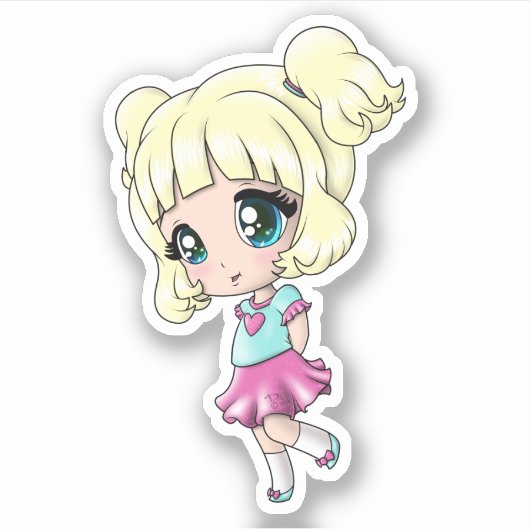 Blank meisje sticker (Voorkant)