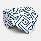 blank met blauwe afgeronde lijnen stropdas (Opgerold)