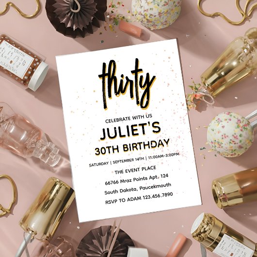 Blank minimalist dertig moderne 30e verjaardag kaart