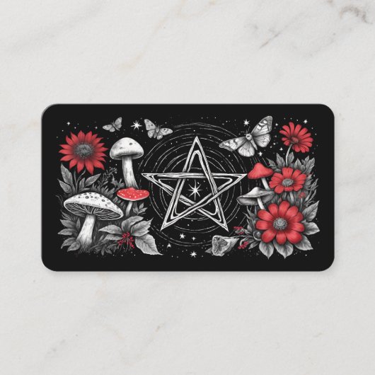 Blank Mushroom Pentacle Oracle Kaarten Visitekaartje (Voorkant)