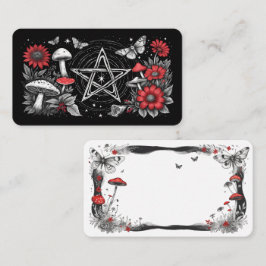 Blank Mushroom Pentacle Oracle Kaarten Visitekaartje