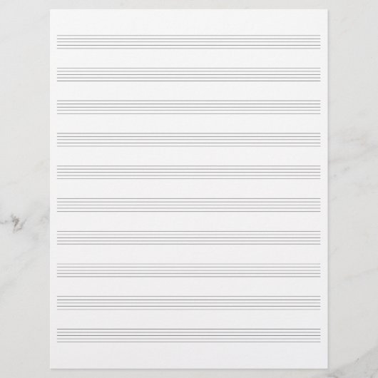 Blank Music Manuscript Paper (Personeelspapier) Briefhoofd (Voorkant)