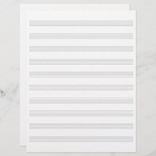Blank Music Manuscript Paper (Personeelspapier) Briefhoofd (Voorkant / Achterkant)