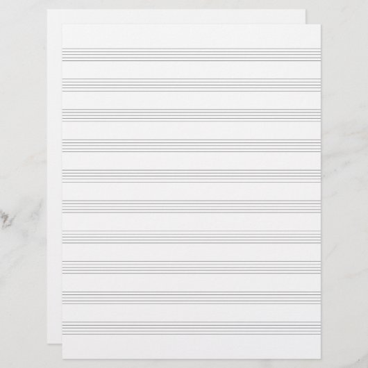 Blank Music Manuscript Paper (Personeelspapier) Briefhoofd (Voorkant / Achterkant)