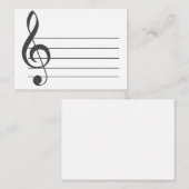 Blank muziekpersoneel Treble Clef Musical Notecard Notitiekaartje (Voorkant / Achterkant)