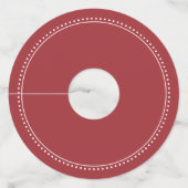 Blank Naam Elegant Massief Rood Milgrain Wijnglaslabel (Voorkant)